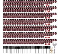 531 Pièces Tambour de Poncage Ensemble pour Dremel Outils Rotatifs, avec 504 Pièces Tambour de Poncage 24 Pièces Tambour Mand
