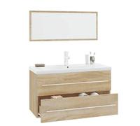 [53126]Ensemble de meubles de salle de bain 3 pcs - MEUBLECHIC - Meuble haut commode SDB - Chêne sonoma,Poids:45.36 Kg