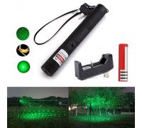 532nm 5 mw 303 Vert Laser verde Stylo Lazer Pointeur Faisceau Brûlant Brûler L'allumette avec 18650 Batterie et chargeur
