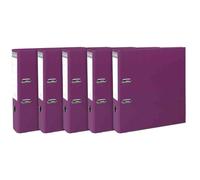 [53347SE] EXACOMPTA Pack de 5 classeurs à levier Premium, A4, 80 mm, fuchsia