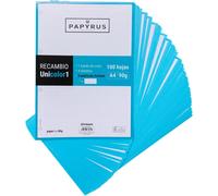 53392236. Recharges 100 Feuilles A4, Quadrillées 5 X 5, Bande De Couleur Turquoise, Paperclas90g, Papyrus - Unicolor 1[Z650]