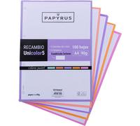 53392398 Recharge De 100 Feuilles A4, 5 Bandes De Couleurs Pastel, Quadrillage 5 X 5, 90 G, Papyrus - Unicolore 5[Z181]