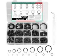 535 Piezas Circlips Exterieur, Circlips Assortiment, Anneau de Retenue Externe Snap C-Clips Interne E-clips Kit, pour Goujons Arbres Rainurés, Taille 19/Noir
