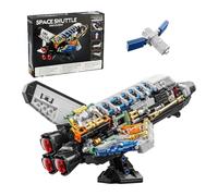 536 Pièces Kit de Construction Navette Spatiale, Jeu de construction de navette spatiale Extensible & Design Translucide,Jouet avion, vaisseau spatial, Créatif Cadeau Fille 6 Ans et Plus Garçon
