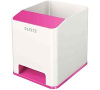 [5363-10-23] LEITZ Pot à crayons Sound WOW Duo Colour, 2 compartiments Rose