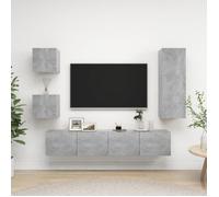 53905|®Rétro|Ensemble de Best,Meuble télé,Armoire HiFi,Meuble TV, 5 pcs Best,Meuble télé,Armoire HiFi Ensemble de Salon Gris béton