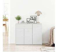 [53945]Buffet Bahut MEUBLECHIC, commode meuble de rangement, Blanc 88x30x70 cm Bois d'ingénierie,Poids:27.3 Kg