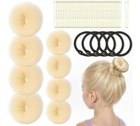 53PCS Kit de fabrication de chignons de cheveux Donut & Ballet Buns Shaper DIY Hairstyling Tools (Outils de coiffure DIY) (Beige)