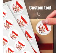 54/20 pièces Autocollants de Noël personnalisés Autocollants de lettre du Père Noël Étiquettes de cadeaux de Noël Petits autocollants d'emballage de dim sum Autocollants de texte personnalisé 5 cm x 3