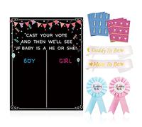 54 autocollants d'étiquettes de révélation de genre, révélation de vote de genre pour fête prénatale, fournitures de décoration de jeu pour garçons et filles
