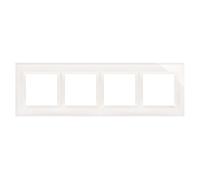 Simon 54 Nature cadre quadruple verre PERLE BLANCHE DRN4/70