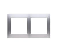 Simon54 DR2/43 Cadre double universel IP20/IP44 argent mat
