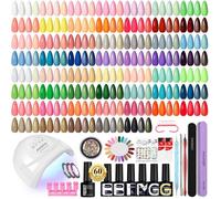 54 Couleurs Kit Vernis Semi Pe Ent, 60 Pcs Kit Ongle Gel Uv Complet Avec 48W Lampe Uv Ongles, Base Et Top Coat Paillettes Et[VV784]