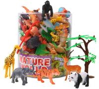 54 figurines d’animaux miniatures, coffret jungle et ferme pour enfants