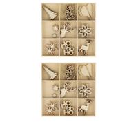 54 mini décorations de Noël en bois