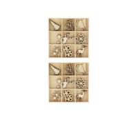 54 mini décorations de Noël en bois
