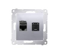 Kontakt-Simon D62.01/43 Prise de courant en plastique IP20 Argenté 75 mm 37 mm 75 mm