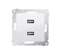 54 MODULE BLANC CHARGEUR 2X USB TYPE A PREMIUM 54 DC2USB.01/11