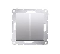 54 MODULE BOUTON POUSSOIR ARGENT MAT 2X 2Z PINCES DP2.01/43