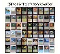 54 pièces Cartes proxy Magic The Gathering à noyau noir, y compris terres duales P9, terres de recherche et terres de choc Papetier