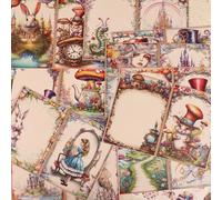 54 pièces Ensemble de journal fourre-tout du Pays des Merveilles écrivable, parfait pour les arts et l'artisanat, les fêtes, les fournitures de scrapbooking, les DIY DIY, les fonds, l'éphémère, l'arti