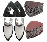 54 pièces kit de pads de ponçage pour bois/plâtre - Triangles et doigts - 120/180/240 grains - Compatible multi-marques