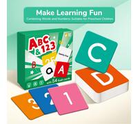 54 pièces/set Cartes d'apprentissage de l'alphabet et des chiffres pour la classe, cartes éclair d'apprentissage précoce ABC : A-Z recto-verso, illustrations de l'alphabet et des chiffres de 0 à 100 p