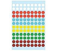 HERMA Lot de 540 pastilles adhésives multicolores - Diamètre : 8 mm - 108 par feuille - Pour calendrier, planificateur, bricolage - Mat - Pois de couleur
