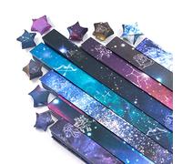 540 feuilles 12 constellation lucky star origami bandes de papier galaxie, 8 dessins différents de beau ciel étoilé de l’espace extra-atmosphérique pour les fournitures d’artisanat d’art bricolage (A)