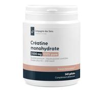 540 gélules - Créatine monohydrate 3000 mg par jour - Pureté ≥ 99,5% - Micronisée 200mesh - 3 mois de cure - 6 gélules/jour - Fabriqué en France - Conditionné à Lyon