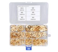 540 pièces, borne à anneau en laiton doré M3, M4, M5, M6, M8, M10, connecteur de fil en forme d'O, borne anti-oxydation pour batterie et interrupteur à bascule, ensemble de bornes