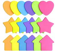 540 Pièces Notes Autocollantes en Forme d'Étoile Flèche Coeur Tampon Collant Coloré Brillant Bloc-Notes Auto-Collants pour Rappels, Études, Bureau, 3 Styles, 30 Feuilles par Bloc