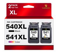 540XL 541XL Multipack Compatible avec Les Cartouches d'imprimante Canon 540 541 PG-540 Noir CL-541 Couleur pour Canon Pixma TS5150 TS5151 MG3650 MG3550 MX535 MG3150 MG3250 MG4250 (1 Noir, 1 Couleur)