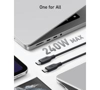543 Câble Usb C Vers Usb C (240 W 0,9 M), Câble De Charge Écologique Usb 2.0 Pour Macbook Pro 2020, Ipad Pro 2020, Ipad Air 4, Samsung Galaxy S21, Et Plus, Noir Fantôme