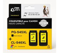 545Xl 546Xl - Cartouche D'Encre Compatible Avec Canon Pg-545 Cl-546 Xl Noir Et Couleurs - Pour Mg 2400 2450 2455 - Pixma Ip 2800 Ip 2820 Ip 2850 (545Xl 546Xl Noir Et Couleurs)
