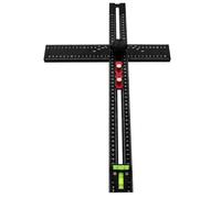 54cm Aluminium T Carré, Multi Fonction De Forage Règle De Positionnement avec Niveau D'esprit, 90 Degrés et 45 Degrés Multi Angle de Mesure, Réglable Menuisier Règle