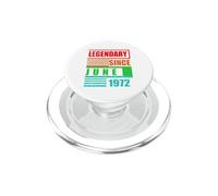 54e Anniversaire légendaire Depuis Juin 1972 Phrase d'anniversaire PopSockets PopGrip pour MagSafe