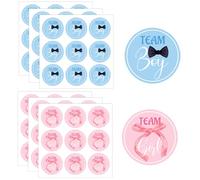 54pcs Gender Reveal Stickers, 5cm Blue Pink Team Boy Team Girl Stickers Auto-Adhésifs Gender Reveal Stickers Pour Jeux de Scrapbooking Baby Shower Party Favors (Style Rond)