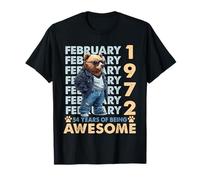 54th Birthday Cool Bear February 1972 Vintage 54 Years Old T-Shirt