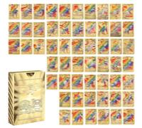55 Anime Cartoon Cards, Rare Card Set, No Repeat Comic Kids Birthday Party Gift Card Set Assorted Cards (Gold)