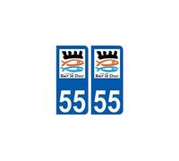 55 Bar-le-Duc logo autocollant plaque stickers ville - Angles : arrondis