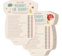 55 Jeux de Baby Shower, Devinez Qui Maman ou Papa Cartes de Jeu Fournitures Amusantes pour Fête de Baby Shower - Genre Neutre pour Filles ou Garçons