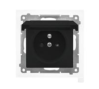 55 MODULE NOIR MAT PRISE 1X Z/U AVEC RABAT IP44 TGZ1BCZ.01/149