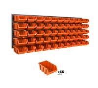 55 pcs. Boîtes, Étagère murale pour système de rangement 115 x 39cm Porte-outils