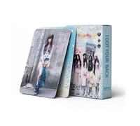 55 PCS Kpop ILLIT Photocards Collection cartes Lomo pour GLLIT ILLIT Merch | Carte de voeux cadeau avec boîte à cartes postales pour garçons filles décor de fête à la maison parfait afficher le style E