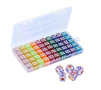55 Pièce Dés de Couleurs Jeu de Dés 14mm 6 Faces,10 Couleurs avec boîte de rangement,Coin Arrondi en Acrylique,pour Jouer à des Jeux,Enseignement des mathématiques