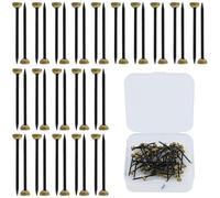 55 Pièces clous de suspension de photos avec tête en laiton,Petits clous pour photos, clous, photos avec boîte de rangement pour peintures, cadres photo