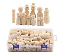 55 pièces de poupées en bois non peintes faites main inachevées Cadeaux d anniversaire Décorations mariage pour gâteaux Jeux dentition Ensemble la peinture à l école Activités parent-enfant