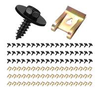55 Set Auto Kit de Clip à Vis écrou, U Clips de Fixation Voiture, Vis de Carrosserie, Boulons de Agrafes Carrosserie, U Clips de Fixation Universels en Métal pour Voiture Garde-boue Pare-chocs