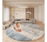 55" Thick Baby Play Mat, 1.2" Cushioned Velvet Surface, High-Density Foam with Non-Slip Bottom - Soft & Safe Floor Mat for Infants, Toddlers, Tummy Time & Playpen Use (Style-D,47")
